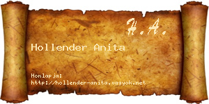 Hollender Anita névjegykártya