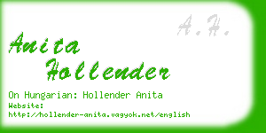 anita hollender business card